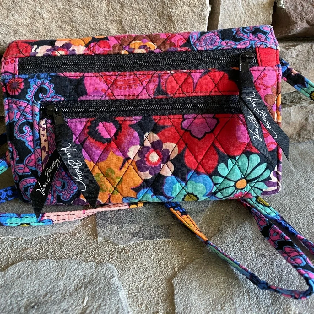 Vera Bradley Petite Crossbody Bag Purse Retired Pattern: Floral Fiesta LIKE NEW! - Picture 5 of 7